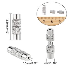 nbeads 50 Sets Brass Screw Caps, Column Turnbuckles Barrel Cord End Tip Screw Caps for Bracelets Jewellery Making, 12.5 mm