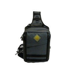 BC Reel Co. Fishing Sling Bag Tackle Storage Pack, Compact Lightweight Crossbody Backpack for Fishing Hunting Hiking, Storm Grey