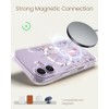 Bonita Funda Magnética Iphone Transparente Delgada Compatible Magsafe Patrón Floral