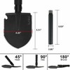 Folding Camping Shovel 31inch, Heavy-Duty Survival Shovel with Pickaxe, Carbon