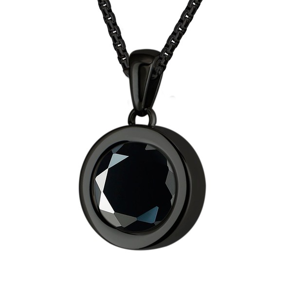 Quiges Black Pendant Stainless Steel 12 mm Mini Coin Holder