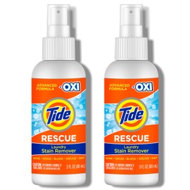 Tide Laundry Stain Remover with Oxi, Rescue Clothes, Upholstery, Carpet and more from Tough Stains, Stain Treater, Travel Essential Spray, 3 Oz (Pack of 2)