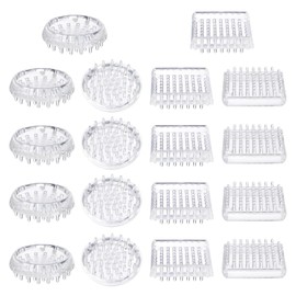 PATIKIL Runde Und Quadratische Spitzen Teppichschoner, 18 Stück Plastik Möbelrollen Für Möbelbeine Sofas Tische Stühle Home Office Verwendung, Klar