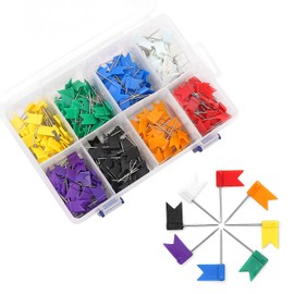 Colored Flag Map Push Pins - Coideal 400 Pack Multicolored Decorative Travel Map Tacks Plastic Head with Steel Point for Cork Bulletin Board, Picture Hanging at Home Office School (8 Assorted Colors)