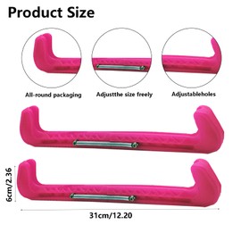 Blade Protectors, Ice Skates, Adjustable Ice Skate Protector, Ice Hockey Blade Protector, Figure Skating with Spring, Ice Skate Accessories for Most Ice Skate Sizes (White)