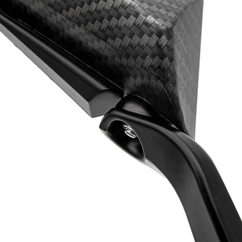 TOTMOX Motorbike Side Mirrors 8mm/10mm Universal Aluminum Carbon Style Diamond