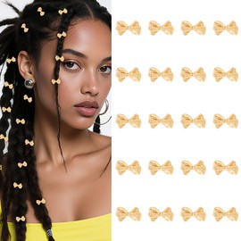 YISSION 20 Pcs Mini Gold Bows Hair Clips for Women Girls Small Metal Hair Bow Clip Cute Bows Hair Barrettes Gold Hair Accessories for Women Girls