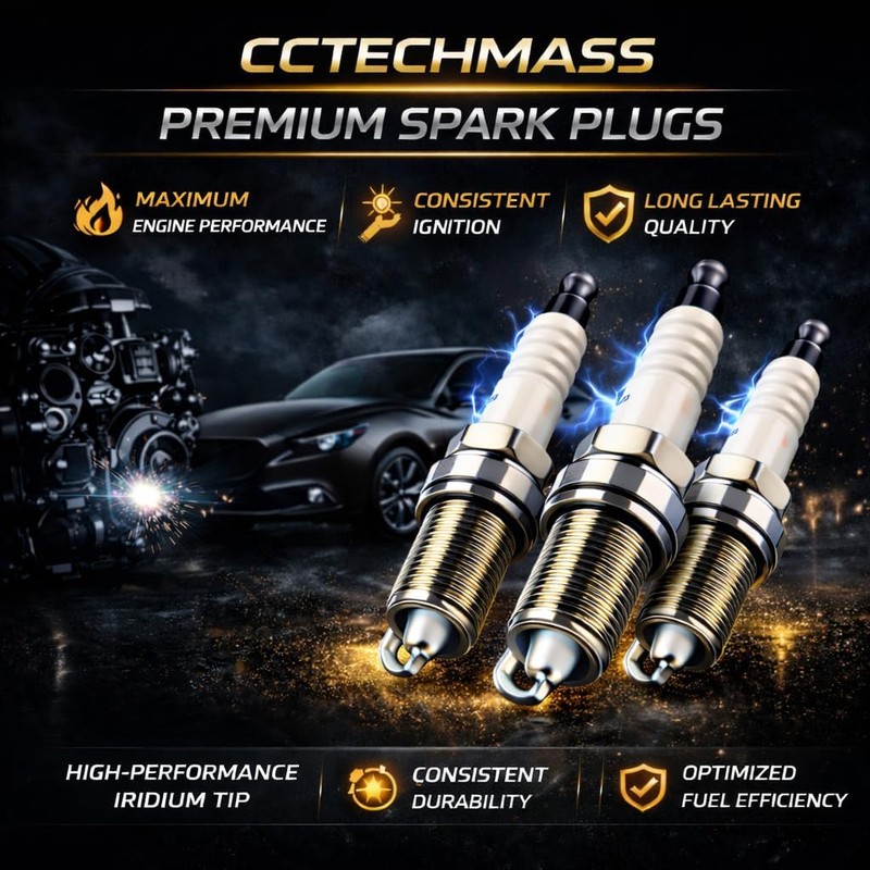 CCTECHMASS Iridium Spark Plugs 4 Pack | Fit for 2013-2018