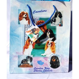 CAVALIER KING CHARLES, SET OF 5 LARGE GIFT BAGS by Ruth Maystead