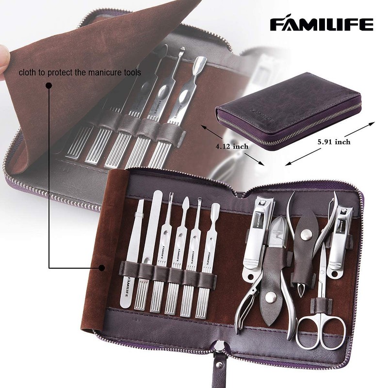 FAMILIFE Manicure Set, Nail Clippers Set Professional Manicure Kit 11