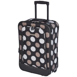 Rockland Fashion Softside Upright Luggage Set, Expandable, New Black Dot, 2-Piece (14/19)