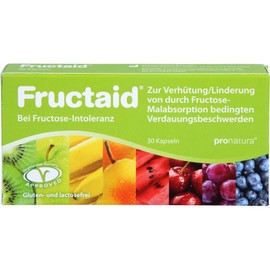 pro natura Fructaid – 30 Kapseln bei Fructose-Intoleranz, Supplement zur Prävention und Linderung von Fructose-Malabsorption bedingten Verdauungsbeschwerden