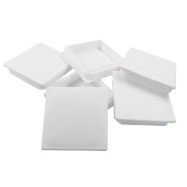Hordion 12 Pcs 4" Square Plastic Plugs, White Tubing End Cap Chair Leg Inserts for Pipe Post Chairs Furniture