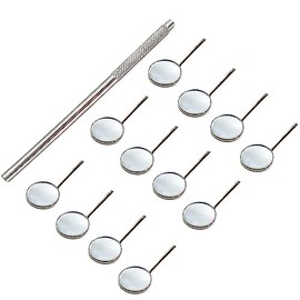 AAProTools Dental Orthodontic Dental Hygiene Size 5 Stainless Steel Simple Stem Front-Surface Mouth Mirrors 12/Box