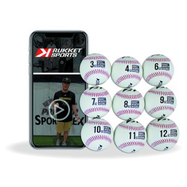 Rukket Weighted Pitching Baseballs, Progression Throwing Balls for Training, Heavy Softballs for Hitting, Batting & Fielding Practice (9 Pack)