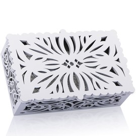Saillong Doorbell Chime Cover Box Only, Doorbell Cover for Wall Inside With Floral Design, Indoor Doorbells Covers with Self Adhesive Tape, Fits Most of Doorbells Chime, Easy to Install(White)
