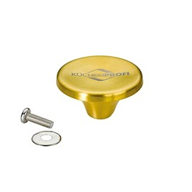 Küchenprofi 0400012900 Provence Diameter 5 cm, Heat Resistant up to 250 °C, for Cast Iron Pots, Cooking Pots, Roasters and More Lid Knob, Stainless Steel, Gold