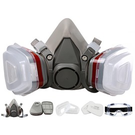 Cisixin 6800 Face Dust, Reusable Facepiece with Filters, Dust Face for Spraying, Painting, Sanding, Chemicals, DIY