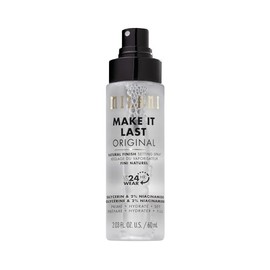 Milani Spray fijador + imprimación, Make It Last Original - Acabado natural con niacinamida para hidratación, spray fijador para maquillaje y base facial, 3 en 1 Prime + Hydrate + Set, 2.03 onzas