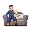 Keet Plush Childrens Sofa with Accent Pillows, Charcoal/Grey