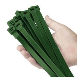 Armpow 12 inch Garden Green Zip Ties Heavy Duty 100 PCS, 250 LBS Ultra Exclusive Strong Plastic Wire Ties, Large Cable Ties Extra Long Tie Wraps, Indoor and Outdoor UV Resistant