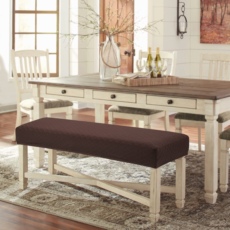 Fuloon Waterproof Dining Bench Cover, Removable Bench Slipcover Washable Bench