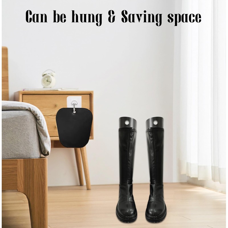 VEGCOO 6 Pcs Reusable Boot Trees, Black Plastic 16in Boot