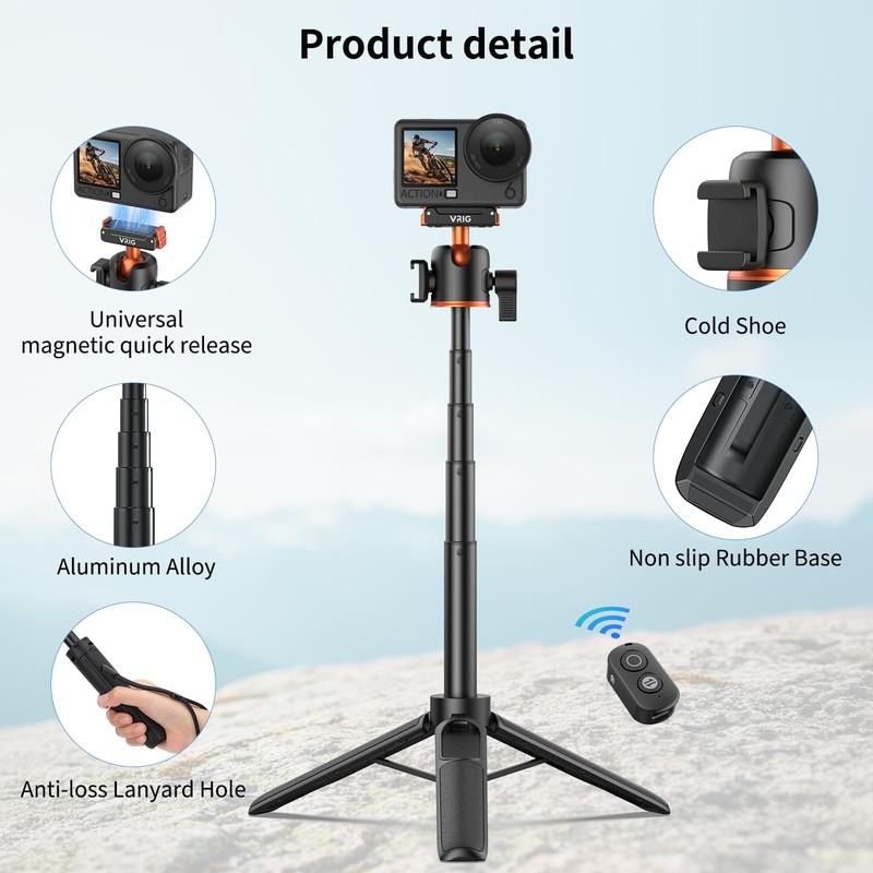 VRIG 21" Selfie Stick Tripod for DJI Osmo Action 6/5