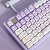 Gliging Keycaps 142 Keys Purple Rabbit Cute MOA Profile Dye-Sublimation
