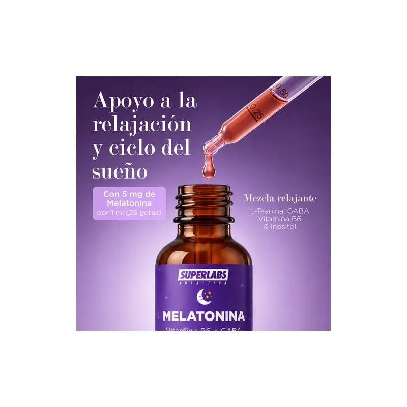 Superlabs Melatonina Líquida 5mg gabal-teaninavitaminab6