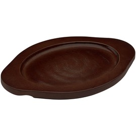 Winco Wooden Underliner Cast Iron Platter CASM-7O, Brown