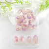 Oval Press on Nails Short Fake Nails Purple French Tip