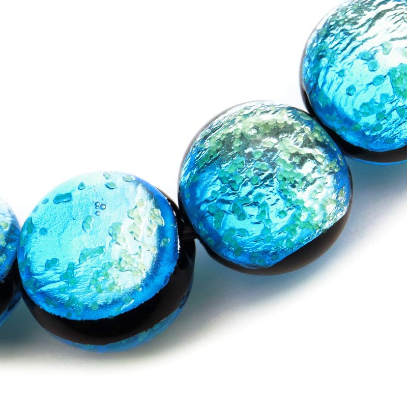 GOLD STONE Luminous Hateruma Blue Firefly Glass Bracelet, 0.5 inch