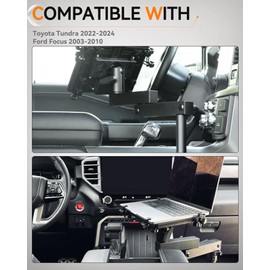 MELIPRON Truck Laptop Mount Fit for Toyota Tundra 2022-2024 Ford Focus 2003-2010 No-Drill Vehicle Laptop Stand Holder for Passenger Seat