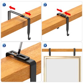 6 Pcs Adjustable Cubicle Hangers Cubicle Wall Hooks - Universal Partition Hanger Set Metal Cubicle Hooks Door Hanger, Adjusted to Fit Panels with 1 7/20 to 3 1/2 Inch Thickness for Board (6pcs)