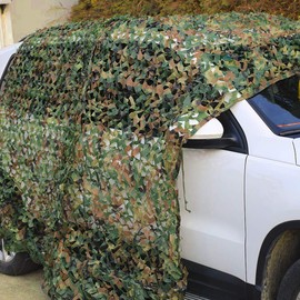 luckystoreme Woodland Camouflage Netting 4x2m Desert Camo Net Garden Sunshade for Camping Military Hunting Shooting Hide Decorations