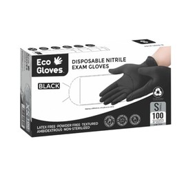 Disposable Nitrile Exam Gloves BLACK (5 Mil) | Latex-Free, Powder-Free | For Foodservice, Mechanic, Tattoo, Medical, Cleaning (100, X-Large)
