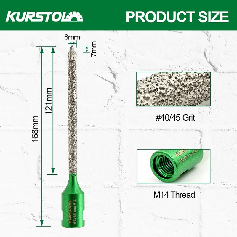 KURSTOL Diamond Mortar Raking Bit - 8mm*121mm with M14 thread
