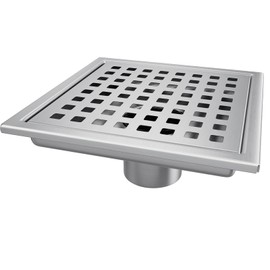 Linear Shower Drain with Grid Cover, Professional Brushed 304 Stainless Steel, High Flow, Hair Catcher Shower Drain (Stainless Steel, 6 inch)