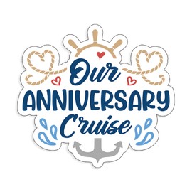 Our Anniversary Cruise Trip Colorful Cruise Magnet for Magnetic Cruise Doors 8" x 7.3"