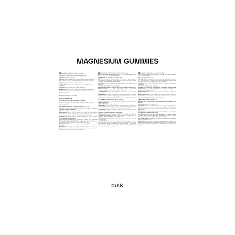 Bulk Magnesium Gummies, Tropical, 150 mg, 60 Gummies
