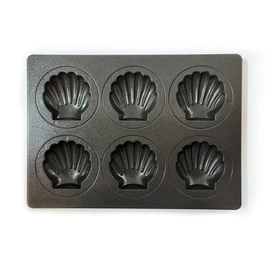 Matsunaga Seisakusho MB Teflon Treated Scallop Tabletop, 6P Type A, Black