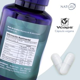 Glicinato de Magnesio con Omega 3, Cápsulas VCaps® 900 mg | Alta Absorción, Máxima Pureza, Apoyo para el Sueño, Relajación, Salud Ósea
