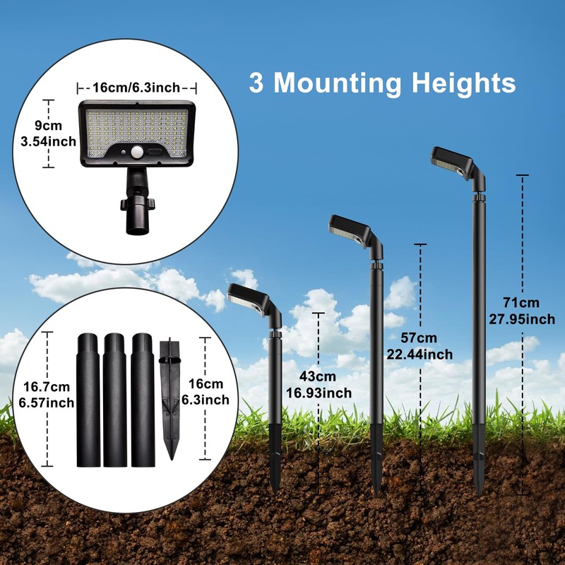 Tryme Solar Lights Outdoor Pathway, 92 Led Bright Waterproof Walkway