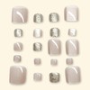 Pack of 24 Toenails for Gluing, Short, French Nude Cat