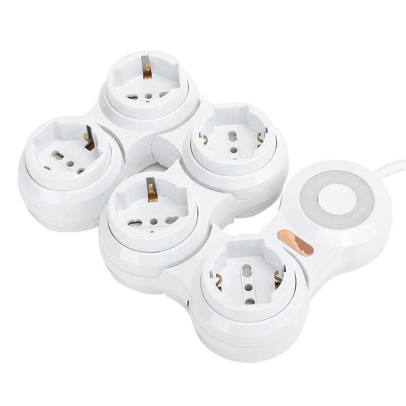 Power Strip Deformation 5 Concave Jack 10A with Power Indicator
