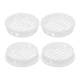 sourcing map Round Soffit Vents 2 inch, 4Pcs White Plastic 50mm Soffit Vent Cover - Circular Air Vent Grille - Air Flows Easily for Bathroom Home, Office, Kitchen, Cabinet, Wardrobe