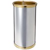 Kraftware Mylar Polished Chrome/Brass Waste Basket with 3/4-Inch Polished Brass