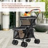 LPOTIUS Double Pet Stroller for Dogs and Cats, One-Hand Folding