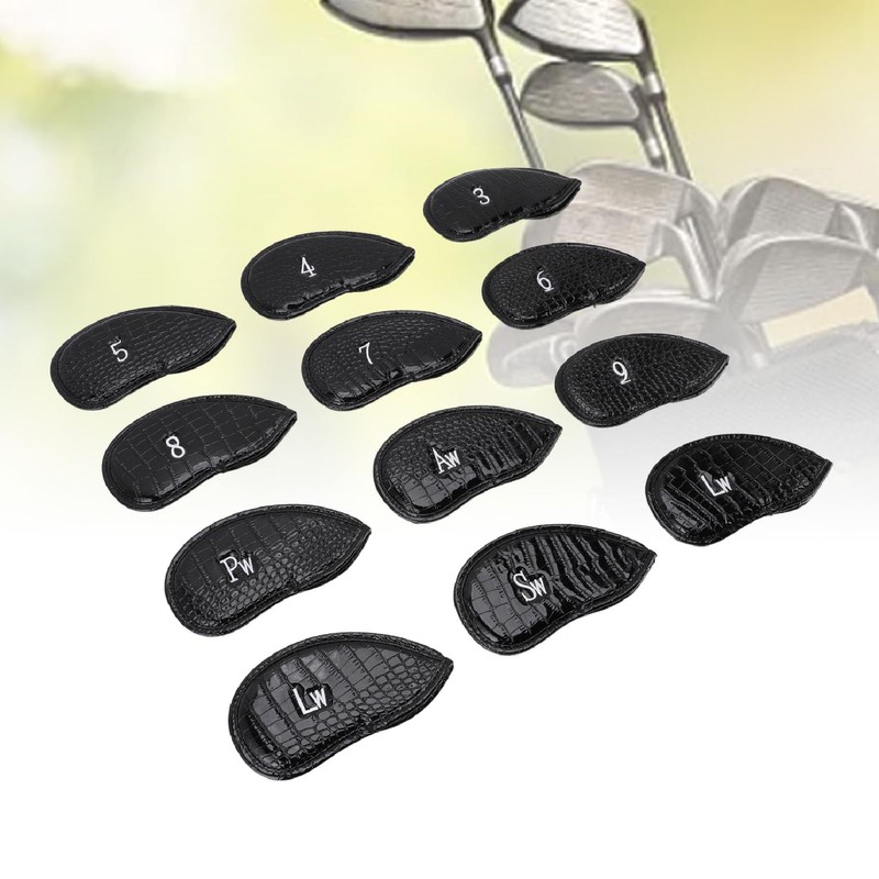 Golf Iron Head Covers, 12Pcs PU Golf Head Covers with